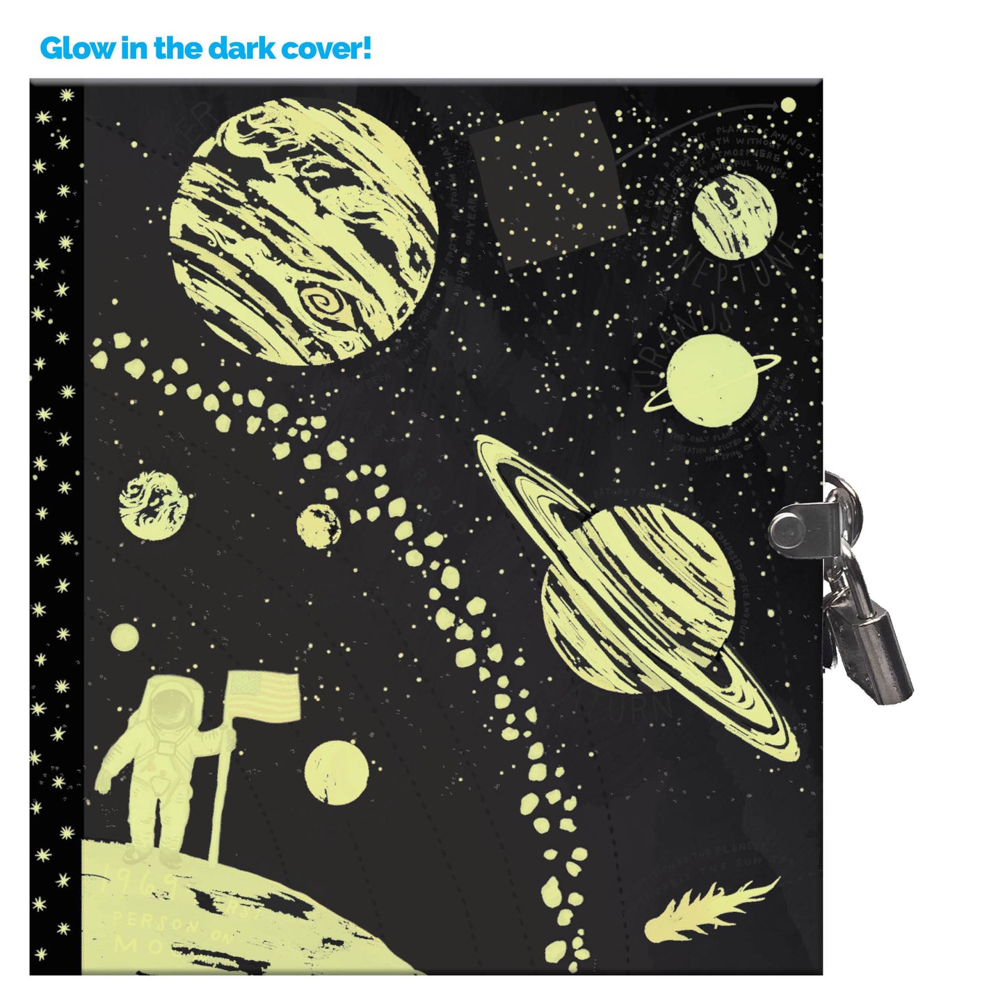 Space Adventure Glow in the Dark Locking Journal eeBoo