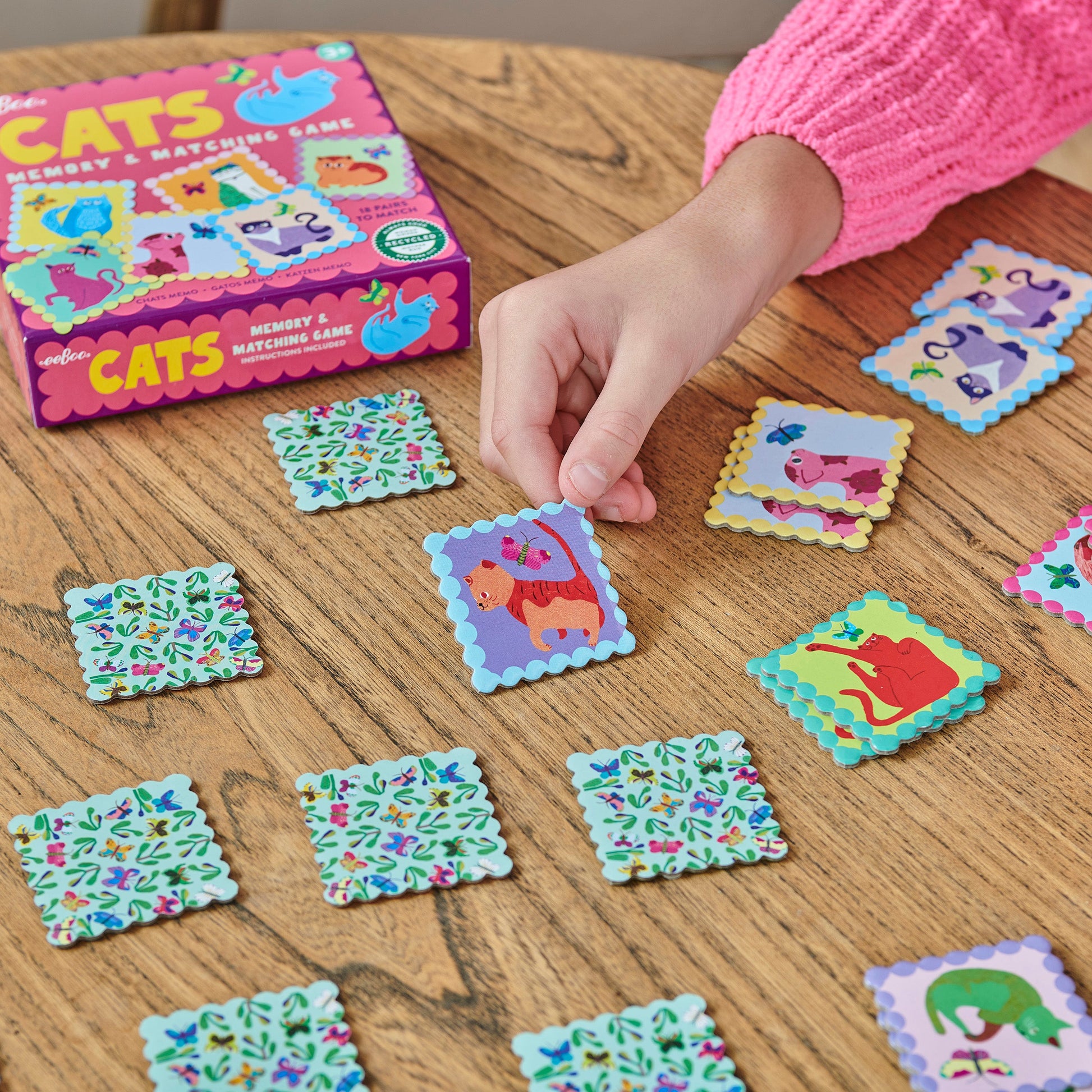 Cats Little Square Memory Matching Game | Fun Unique Gifts for Kids 3+