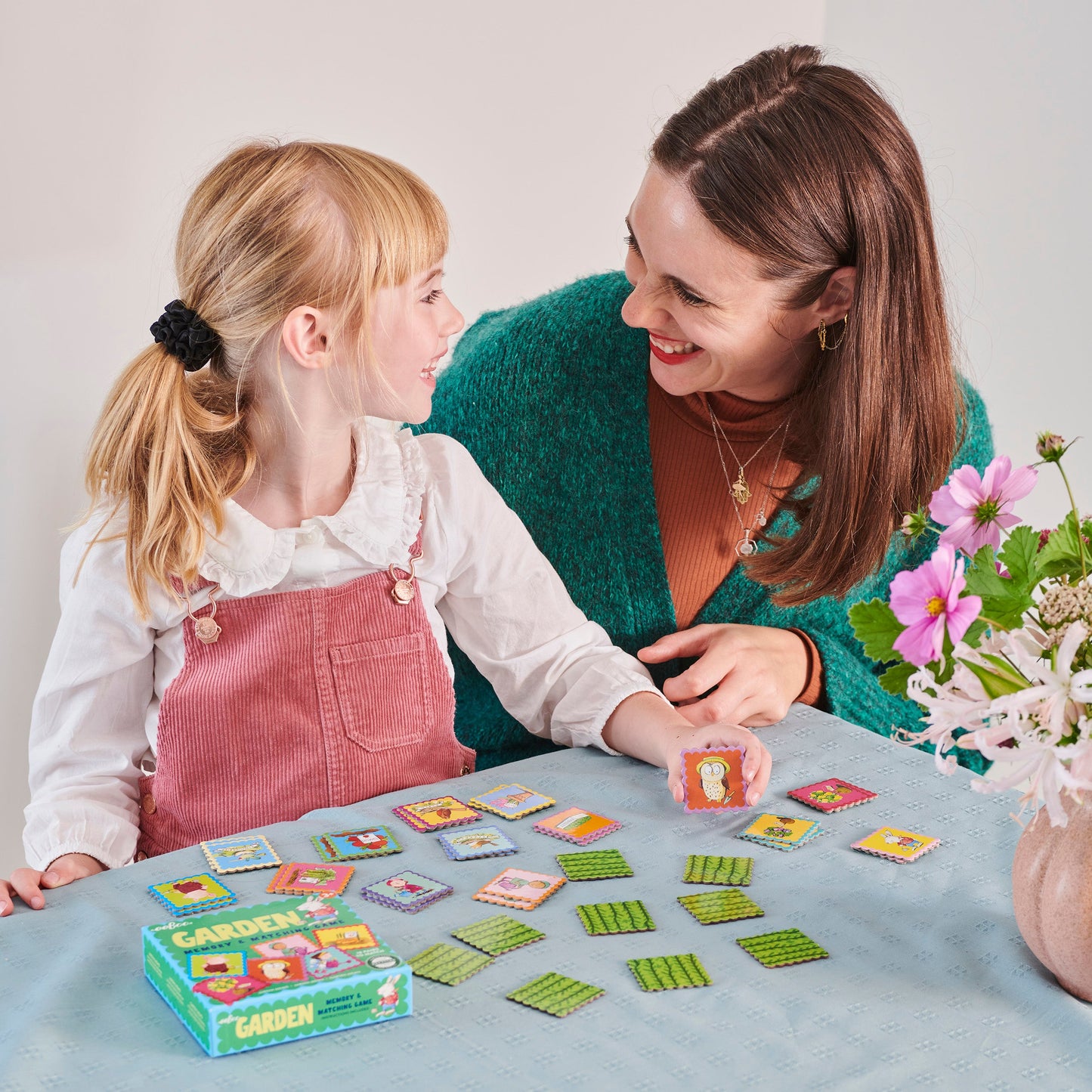 Garden Little Square Memory Matching Game | Unique Gift for Ages 3+ | Find Owls, Pigs, Vegetables, Bunnies, and More