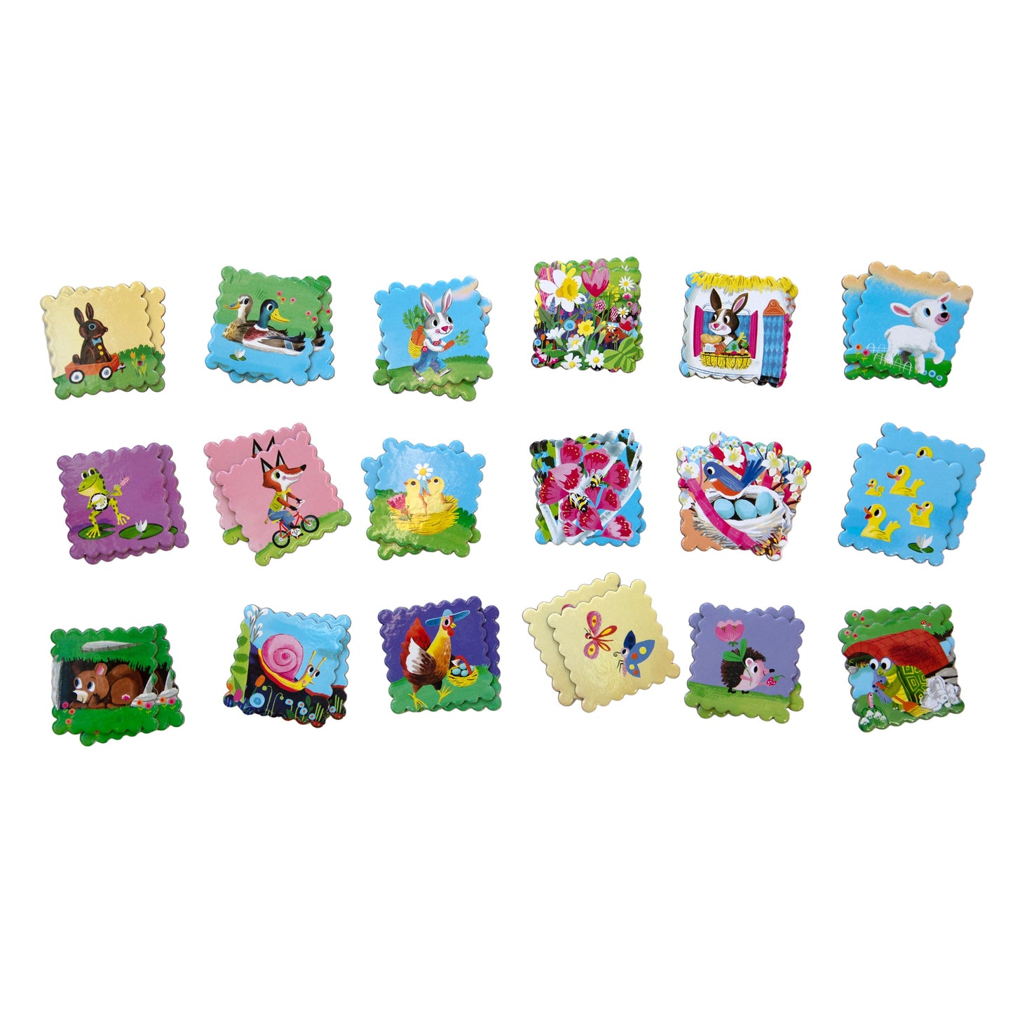 Spring Little Square Memory Game eeBoo Unique Gifts for Kids Ages 3+