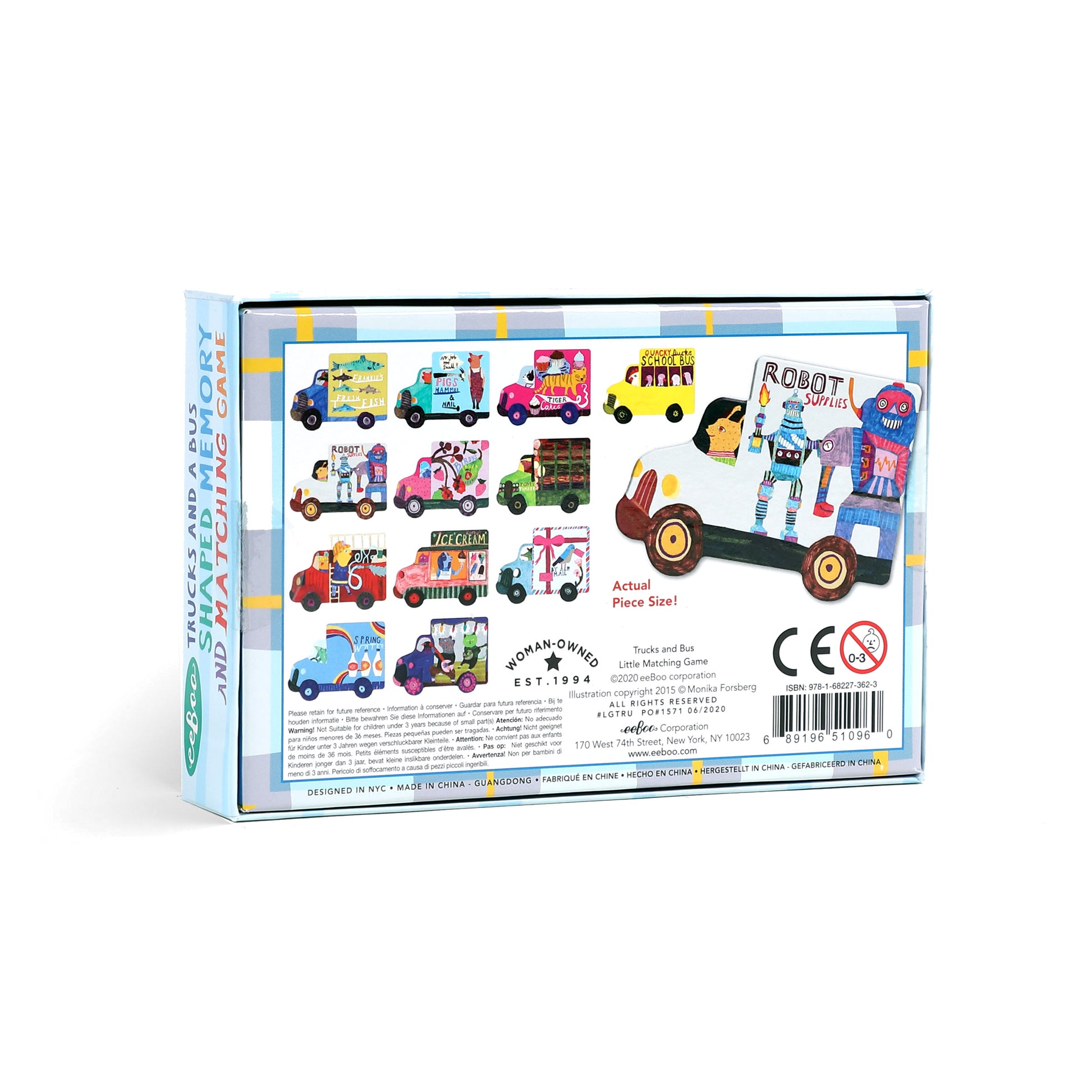 Trucks and a Bus Little Memory Matching Game eeBoo