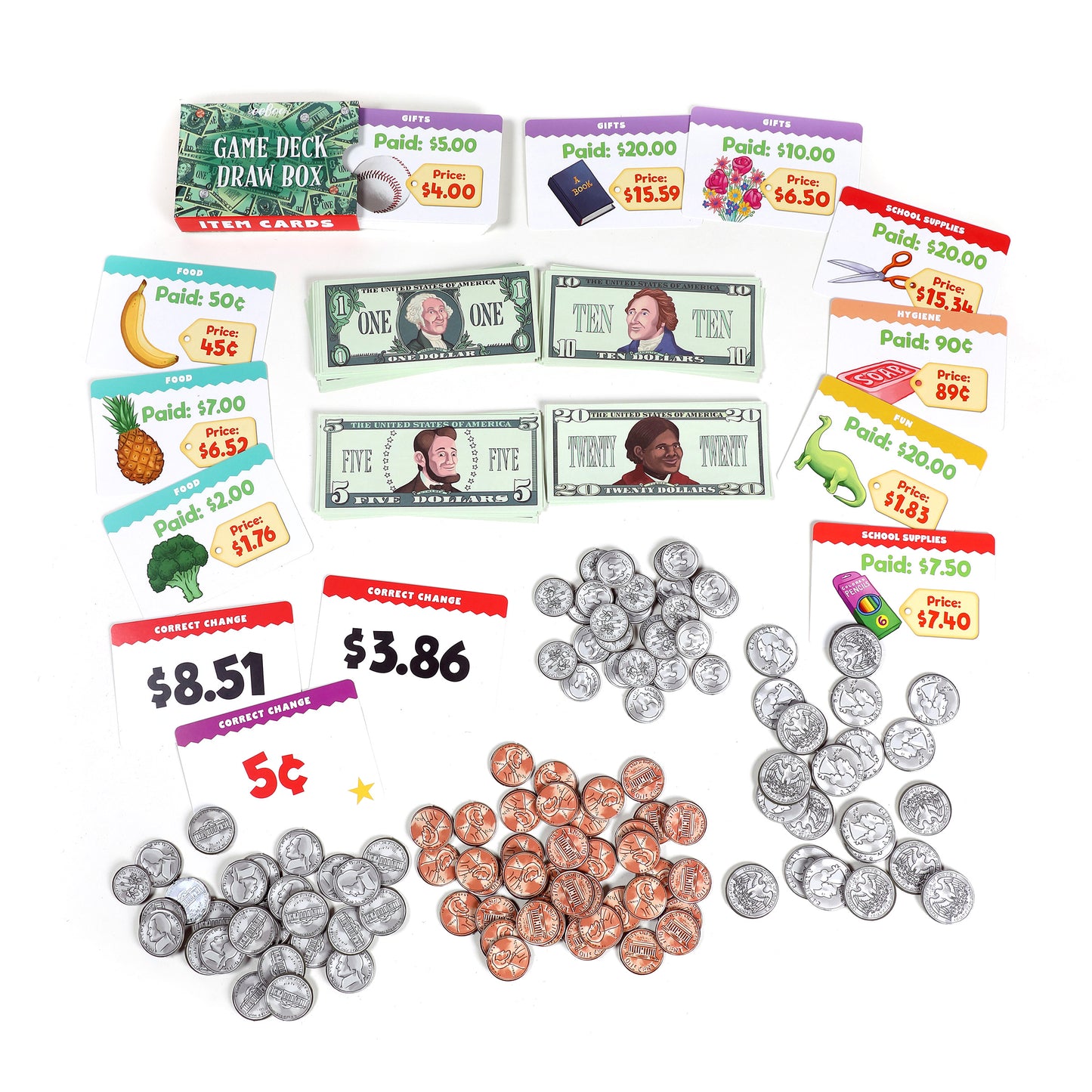 Making Change An Award Winning Game of Money & Speed Subtraction eeBoo for Ages 5+