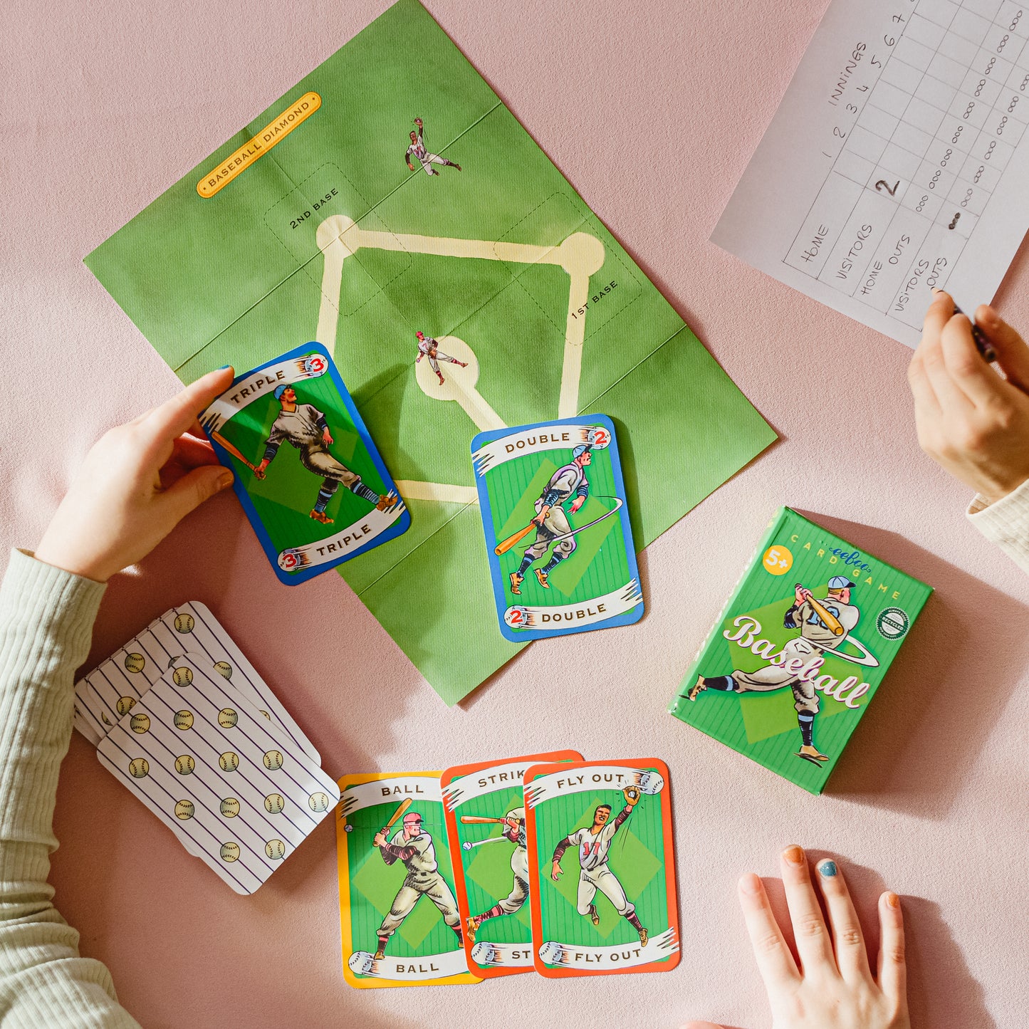 Baseball Playing Cards by eeBoo | Unique Card Game Gift for Kids 5+