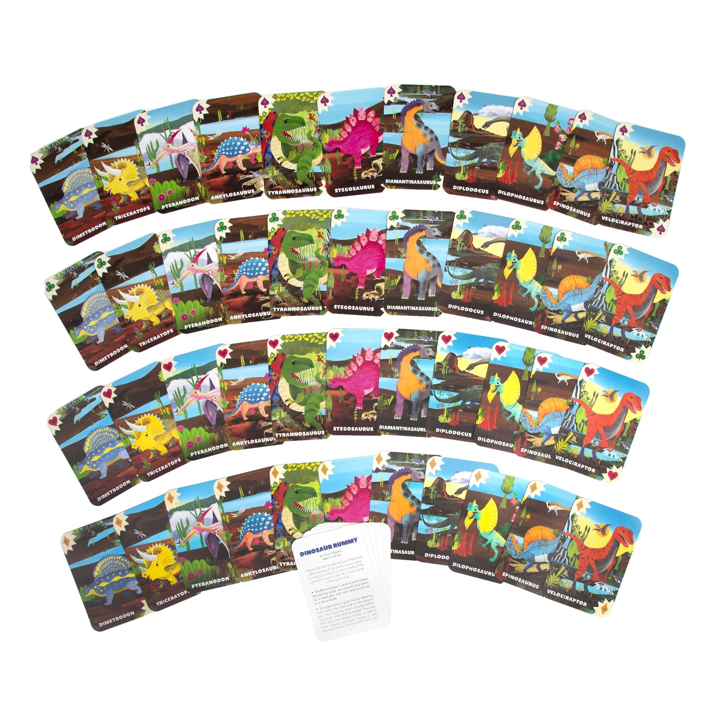 Dinosaur Rummy Playing Cards | Unique Fun Gifts for Kids Ages 5+