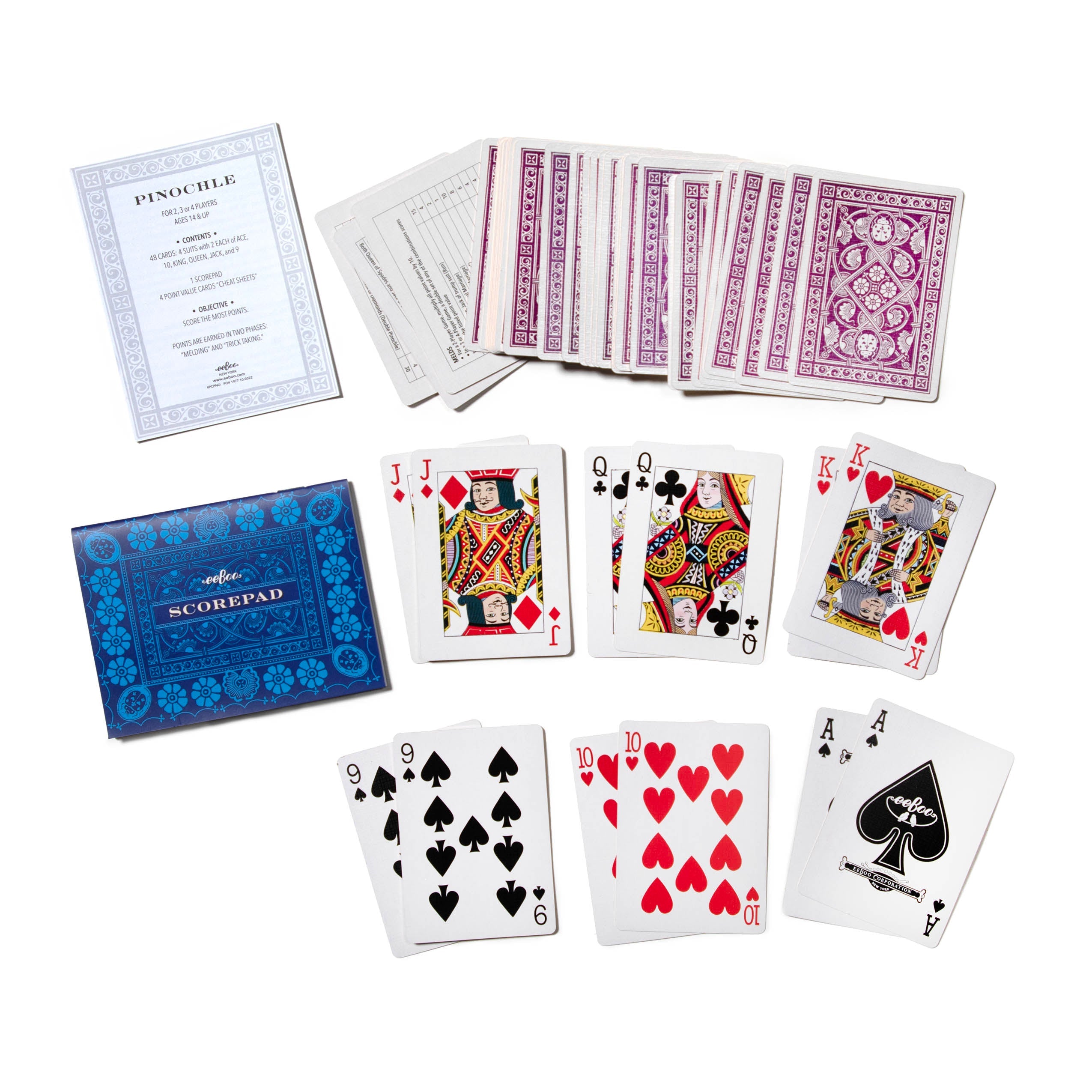 Pinochle Playing Card Game by eeBoo | Fun Unique Gifts for Everyone