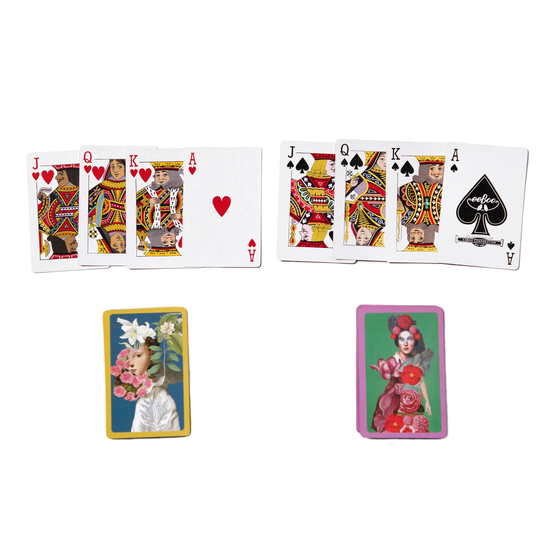 Bridge Playing Card Set | Unique Artist Illustrated Garden Ladies | Gem Tone Gilded Edge Deck