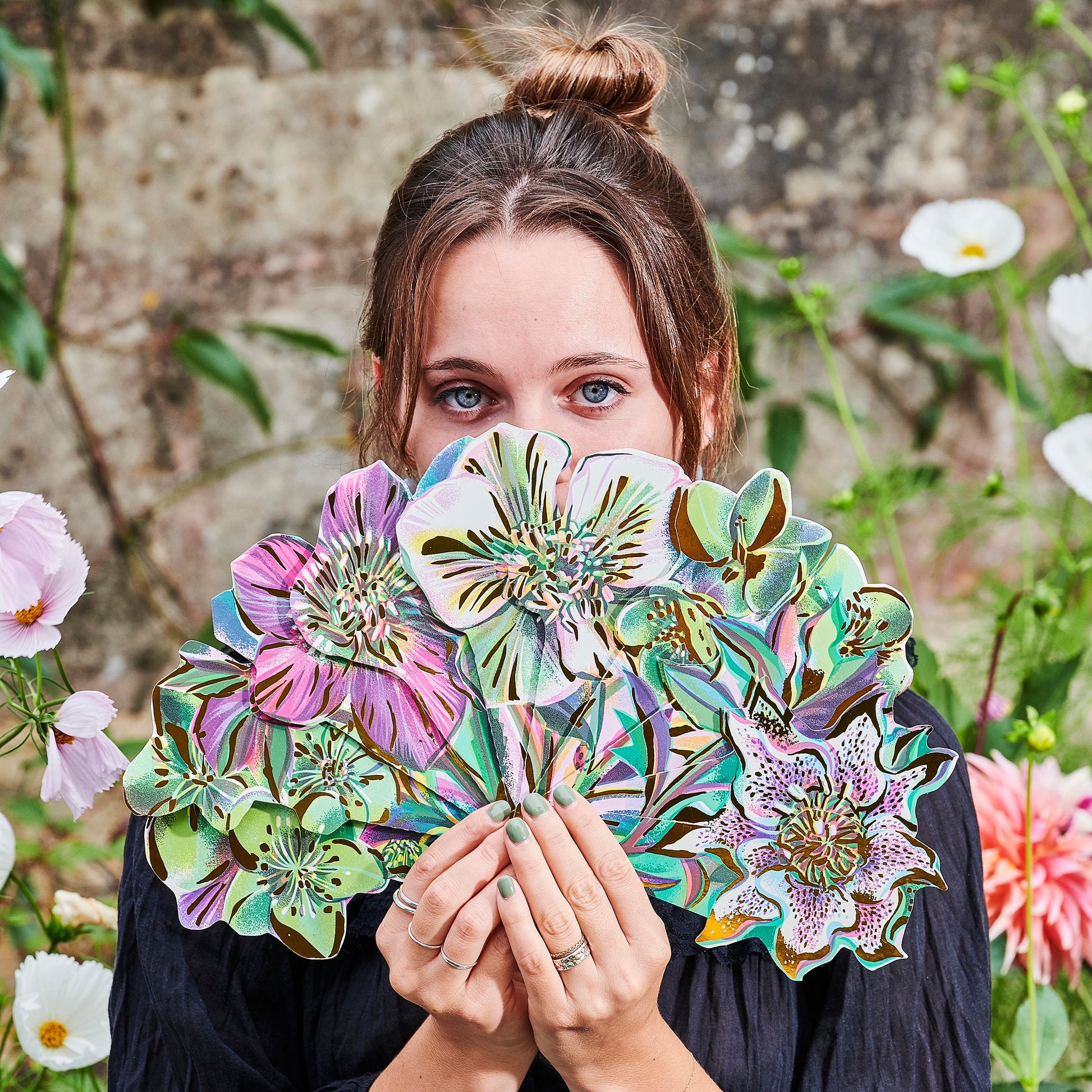 Artist Paper Fan Bundle Flowers (6) by eeBoo | Unique Fun Gifts