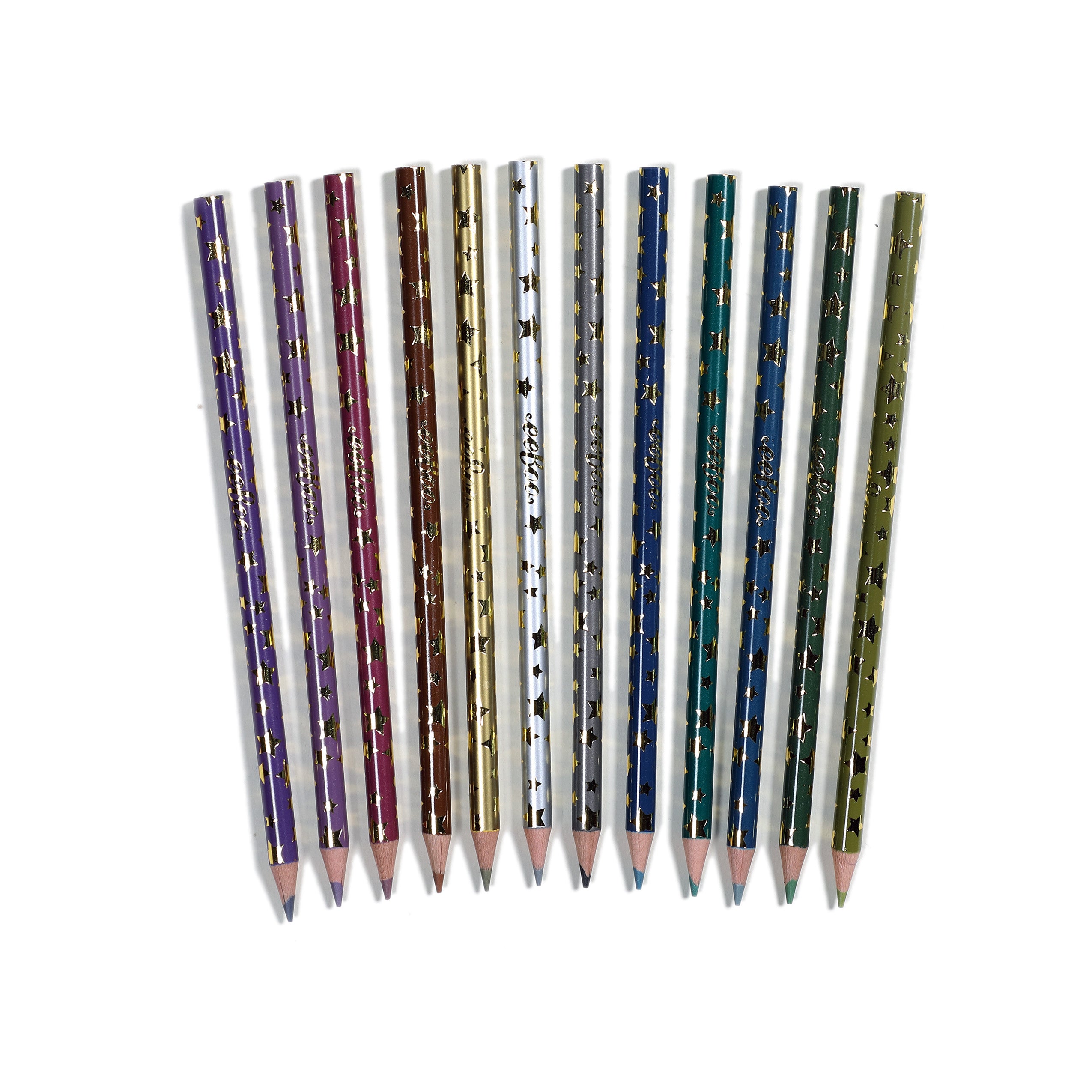 Unicorn 12 Metallic Pencils and Sketchbook – eeBoo