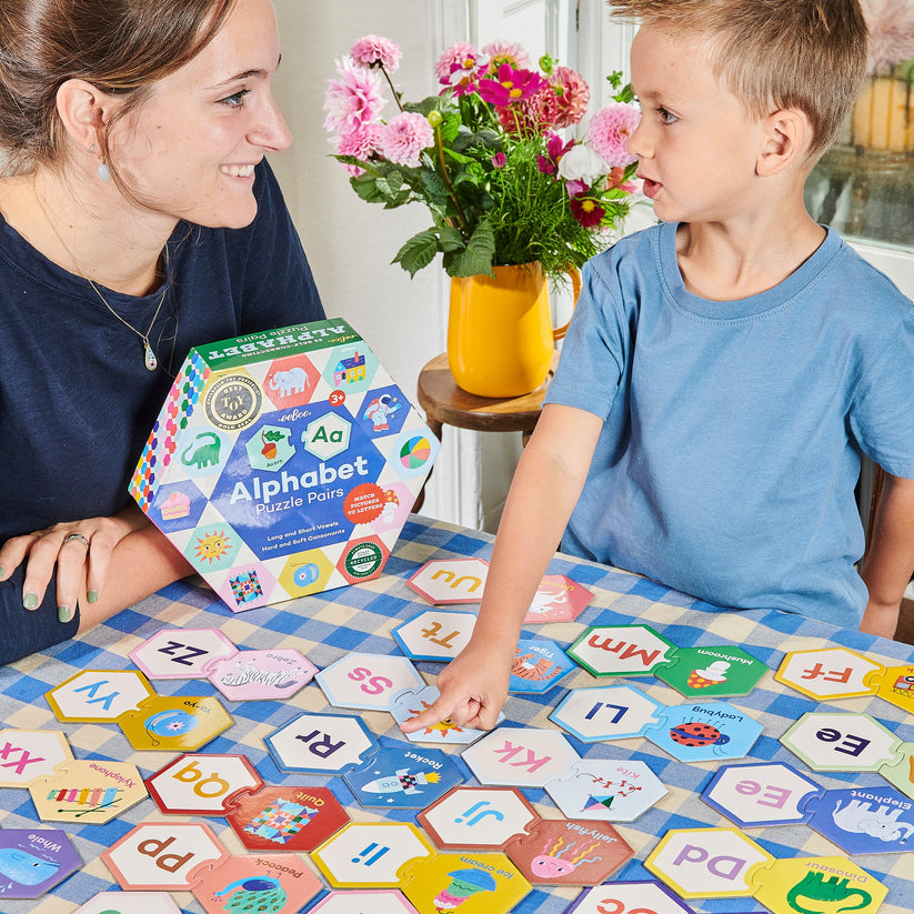 Alphabet Hexagon Puzzle Pairs by eeBoo | Unique Fun Gifts