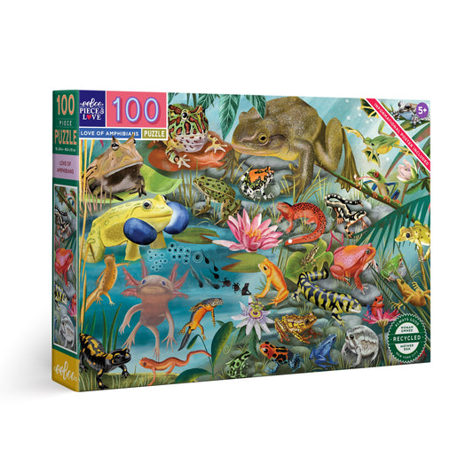 Love of Amphibians 100 Piece Puzzle by eeBoo | Unique Fun Gifts
