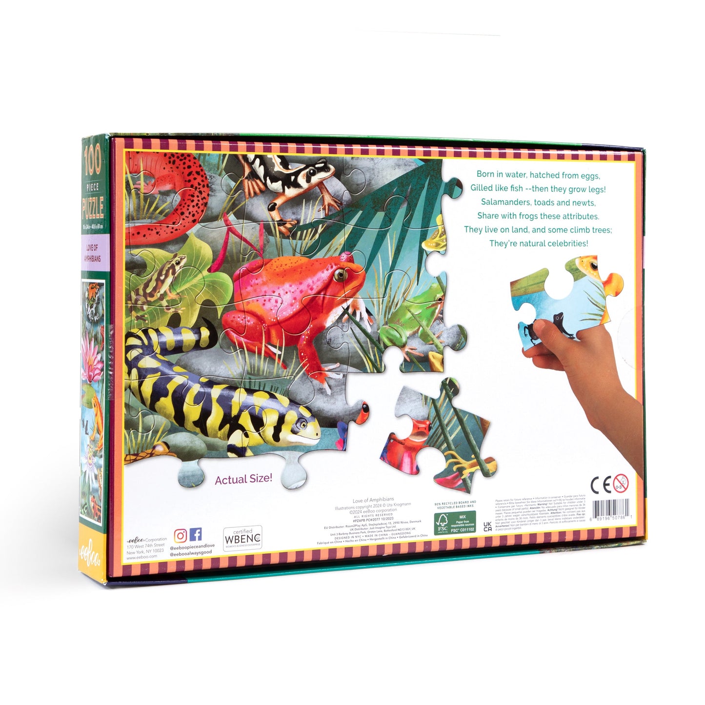 Love of Amphibians 100 Piece Puzzle by eeBoo | Unique Fun Gifts