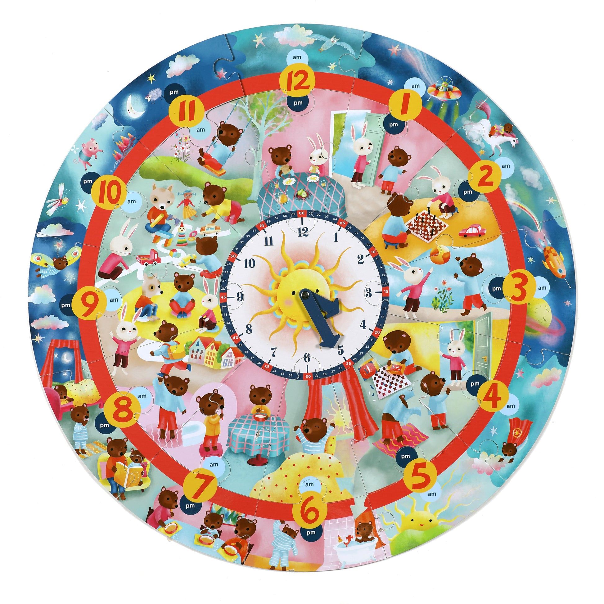 Around the Clock Puzzle - Learn to Tell Time eeBoo | For Kids Ages 3+