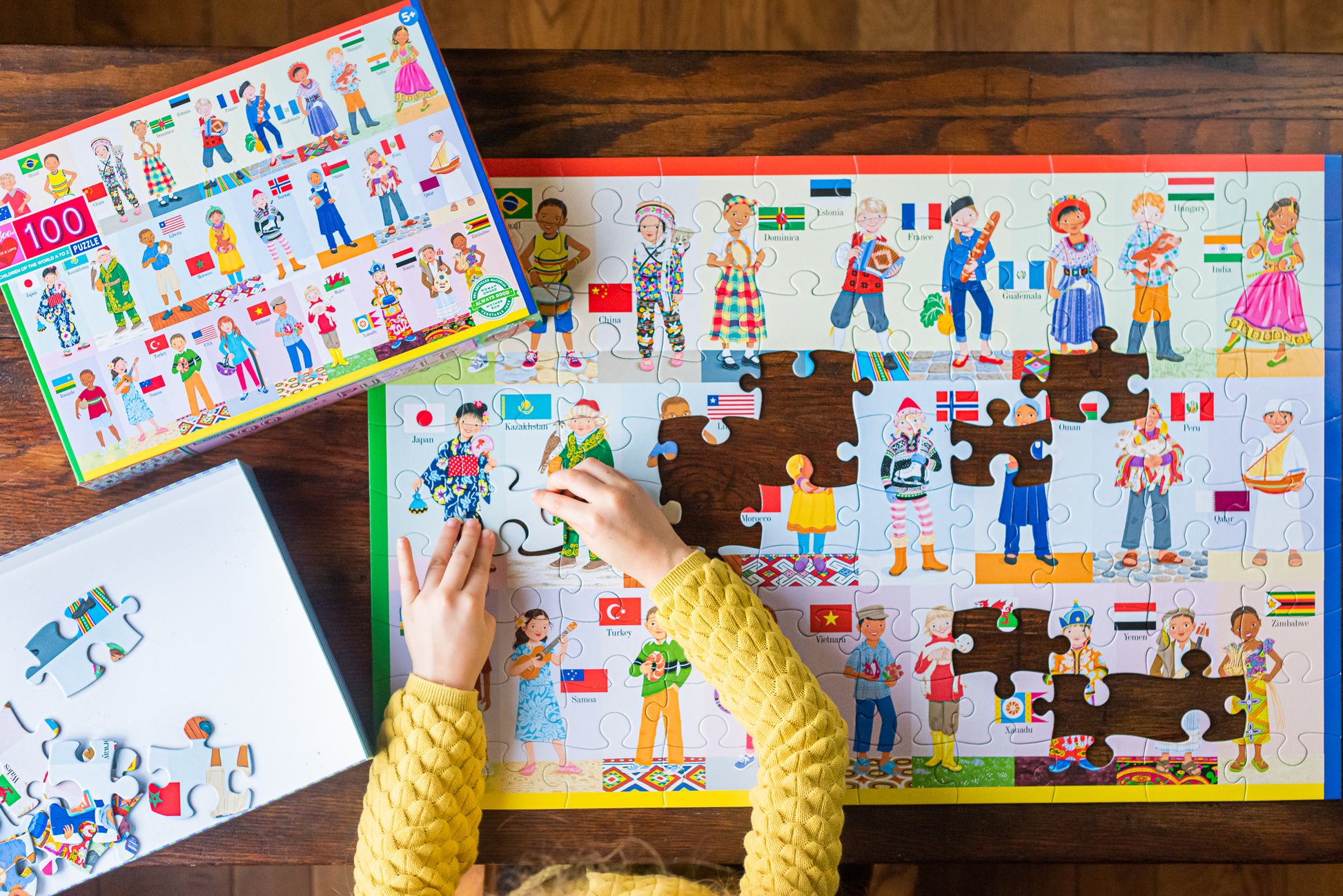 Puzzle 100 pièces - Enfants du monde - 5 ans - Eeboo