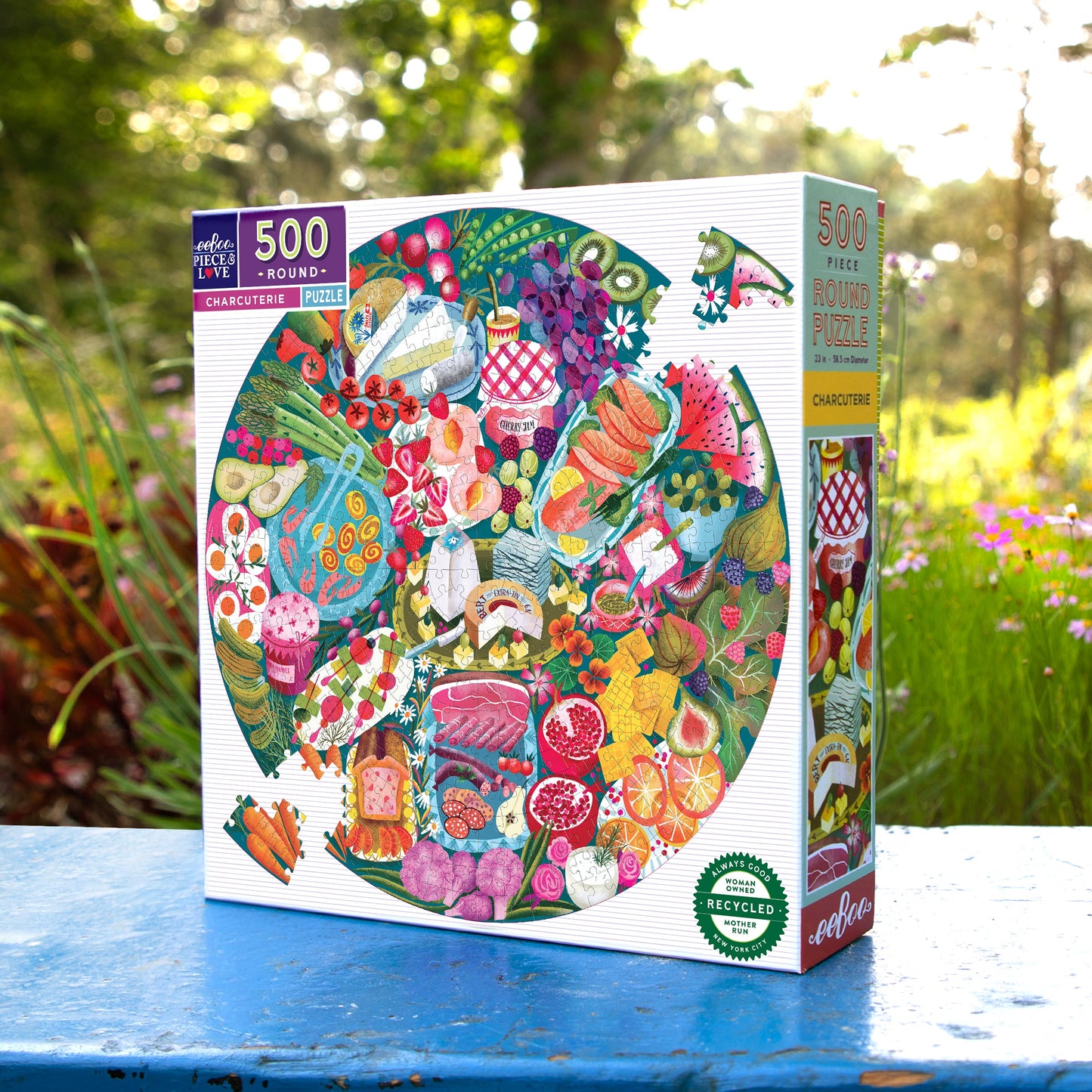 Charcuterie 500 Piece Round Puzzle by eeBoo | Unique Beautiful Gifts