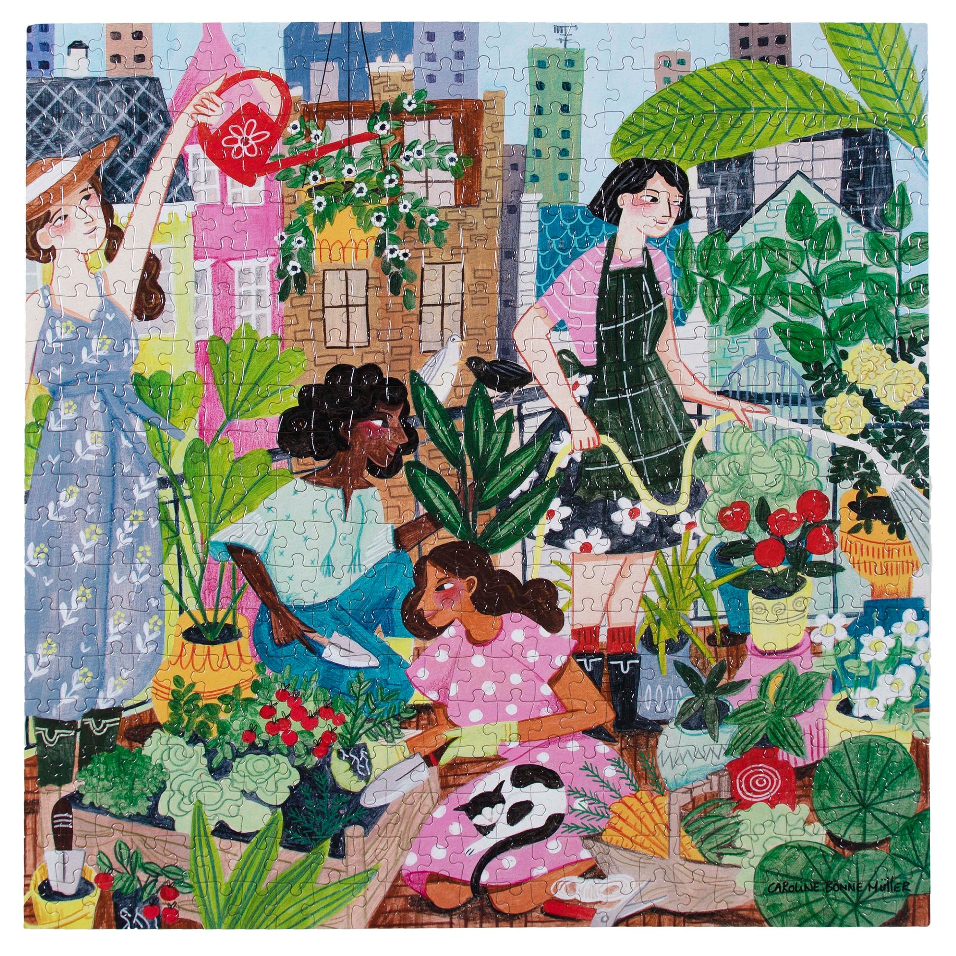 Rooftop Garden 500 Piece Square Jigsaw Puzzle | eeBoo Piece & Love Cute Gifts for Teens & Adults 14+