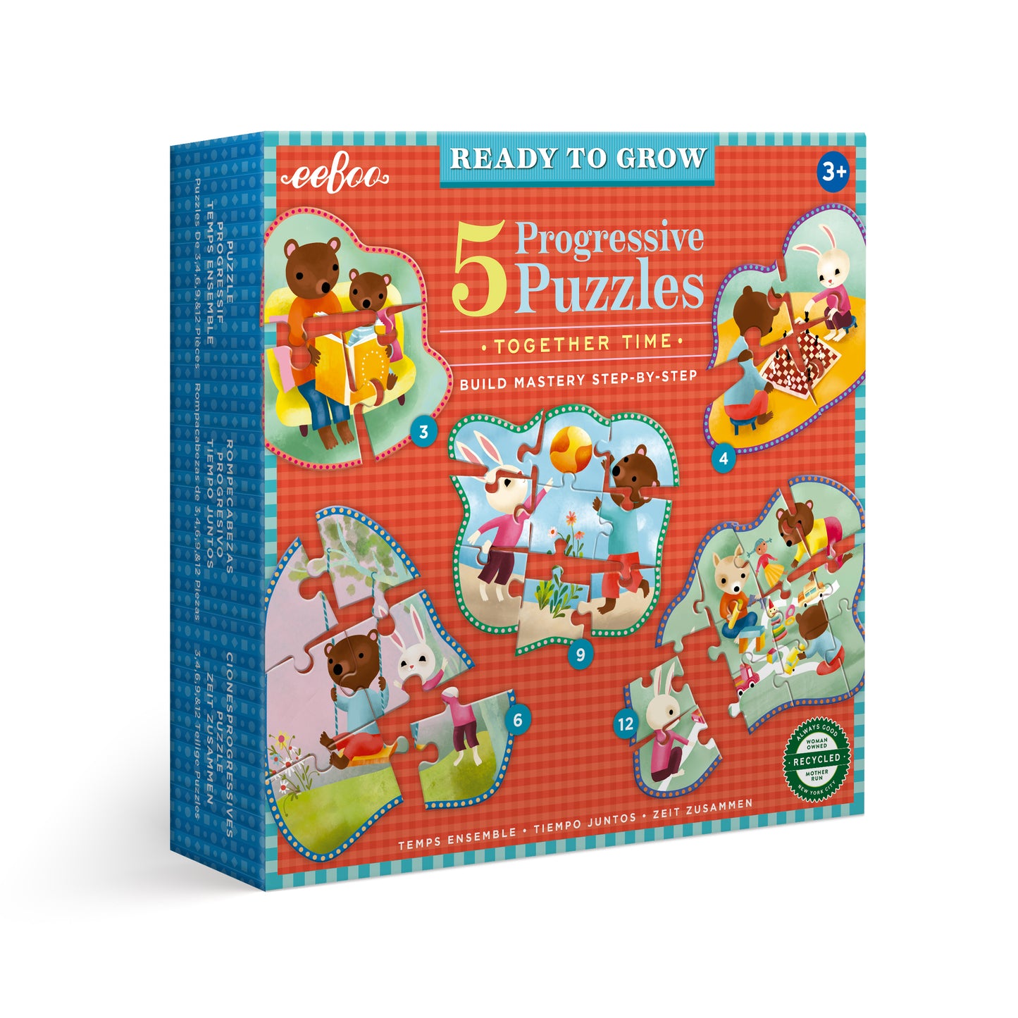 Ready to Grow - Together Time - Includes Five Progressive Puzzles | eeBoo Wonderful Gift for Kids 3+