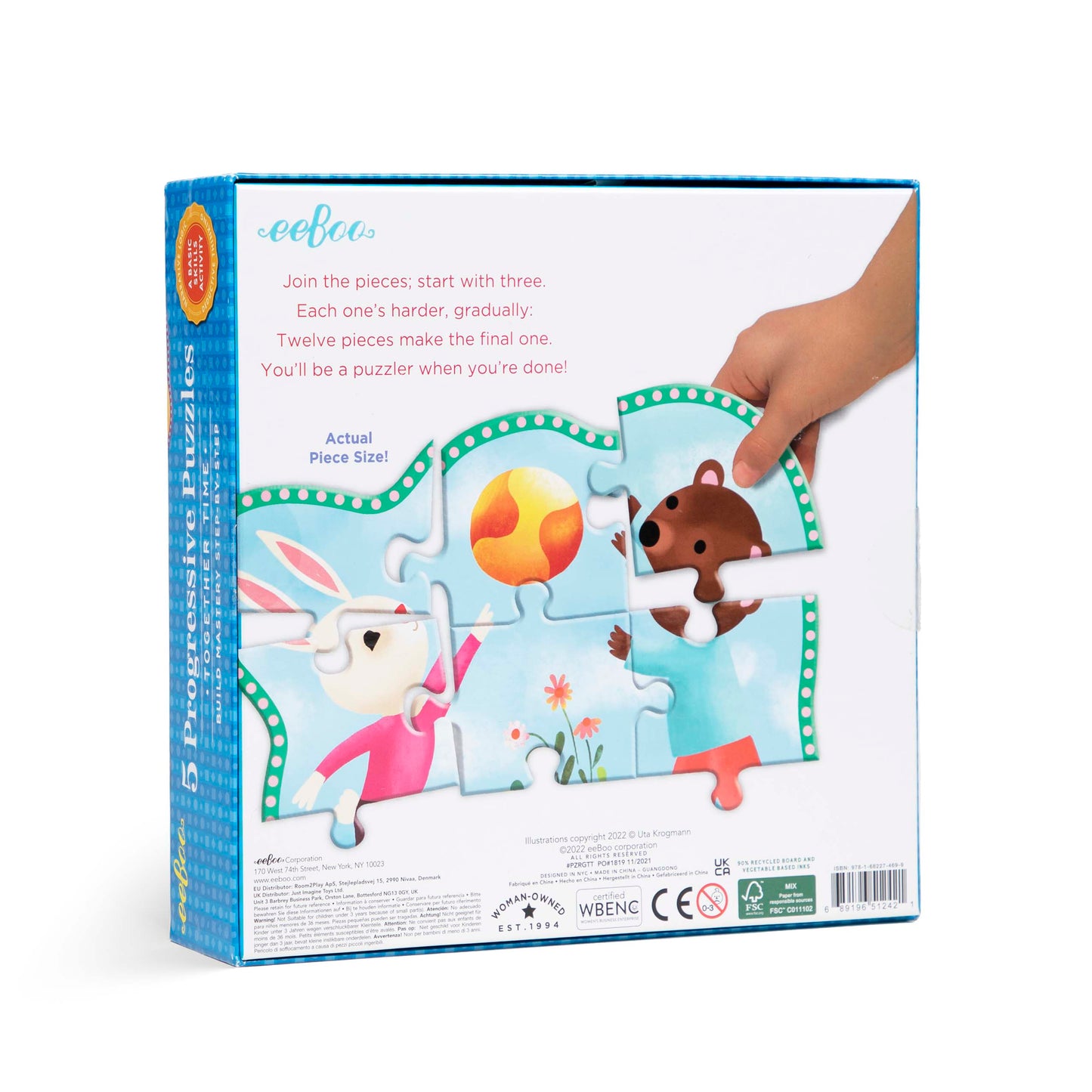 Ready to Grow - Together Time - Includes Five Progressive Puzzles | eeBoo Wonderful Gift for Kids 3+
