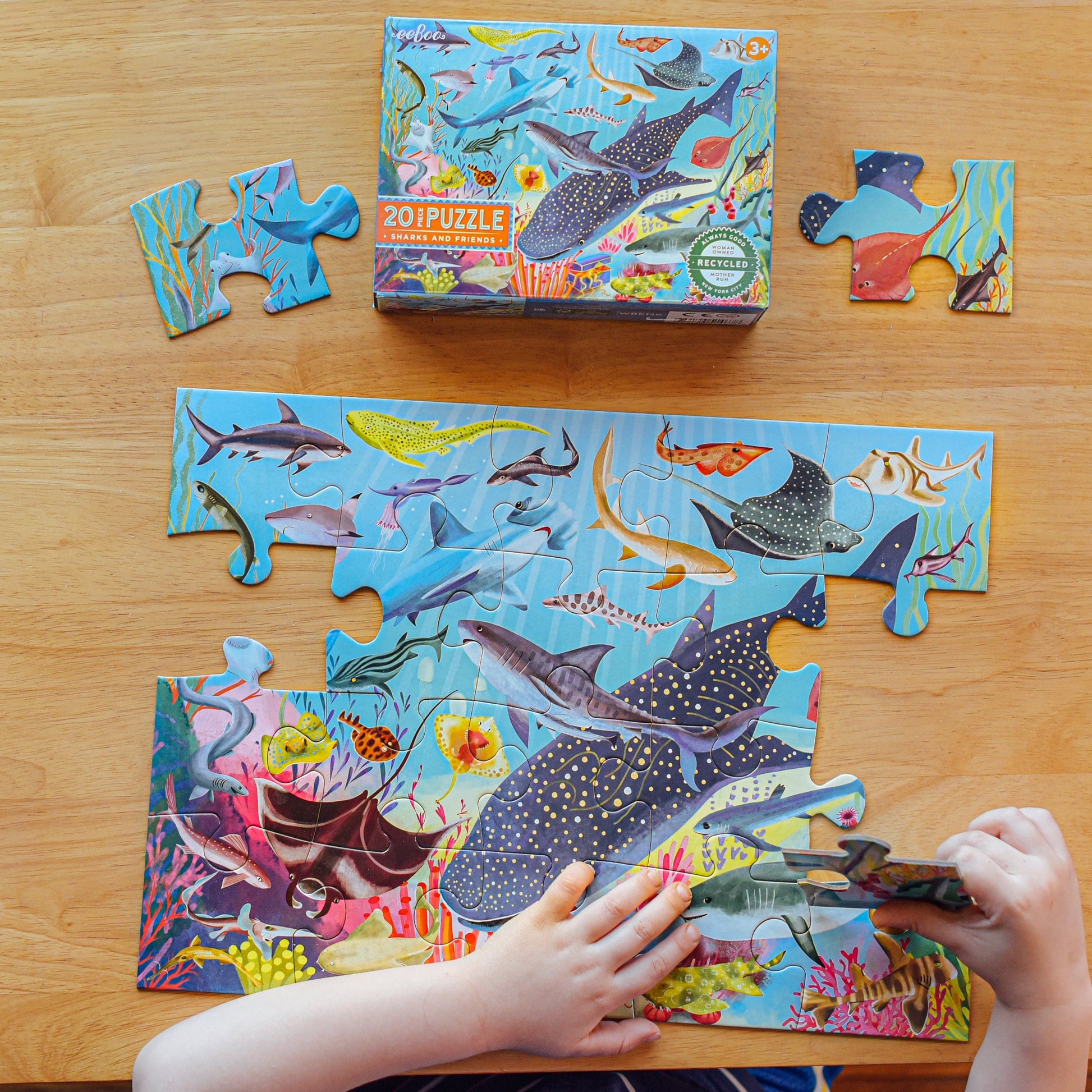 Sharks and Friends 20 Piece Puzzle | Unique Fun Gifts for Kids Ages 3+