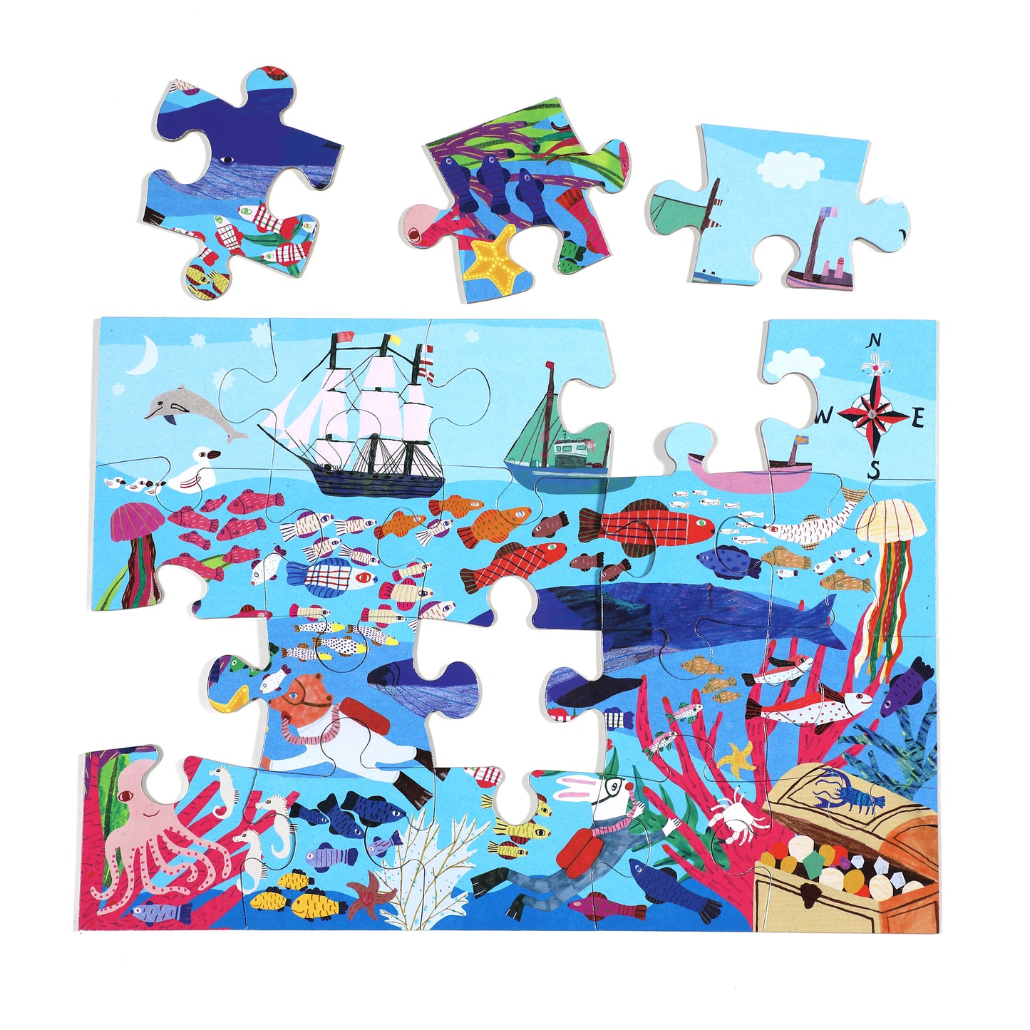 Sea Exploration Ocean 20 Piece Big Puzzle by eeBoo for Kids Ages 3+