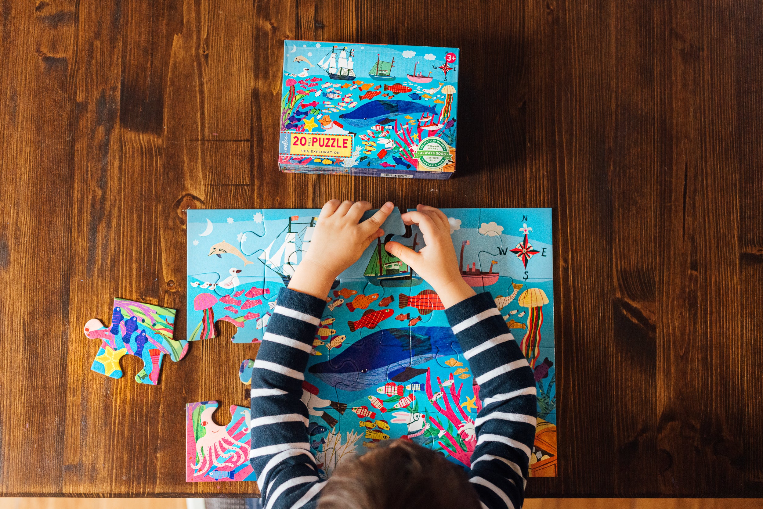 Sea Exploration Ocean 20 Piece Big Puzzle by eeBoo for Kids Ages 3+