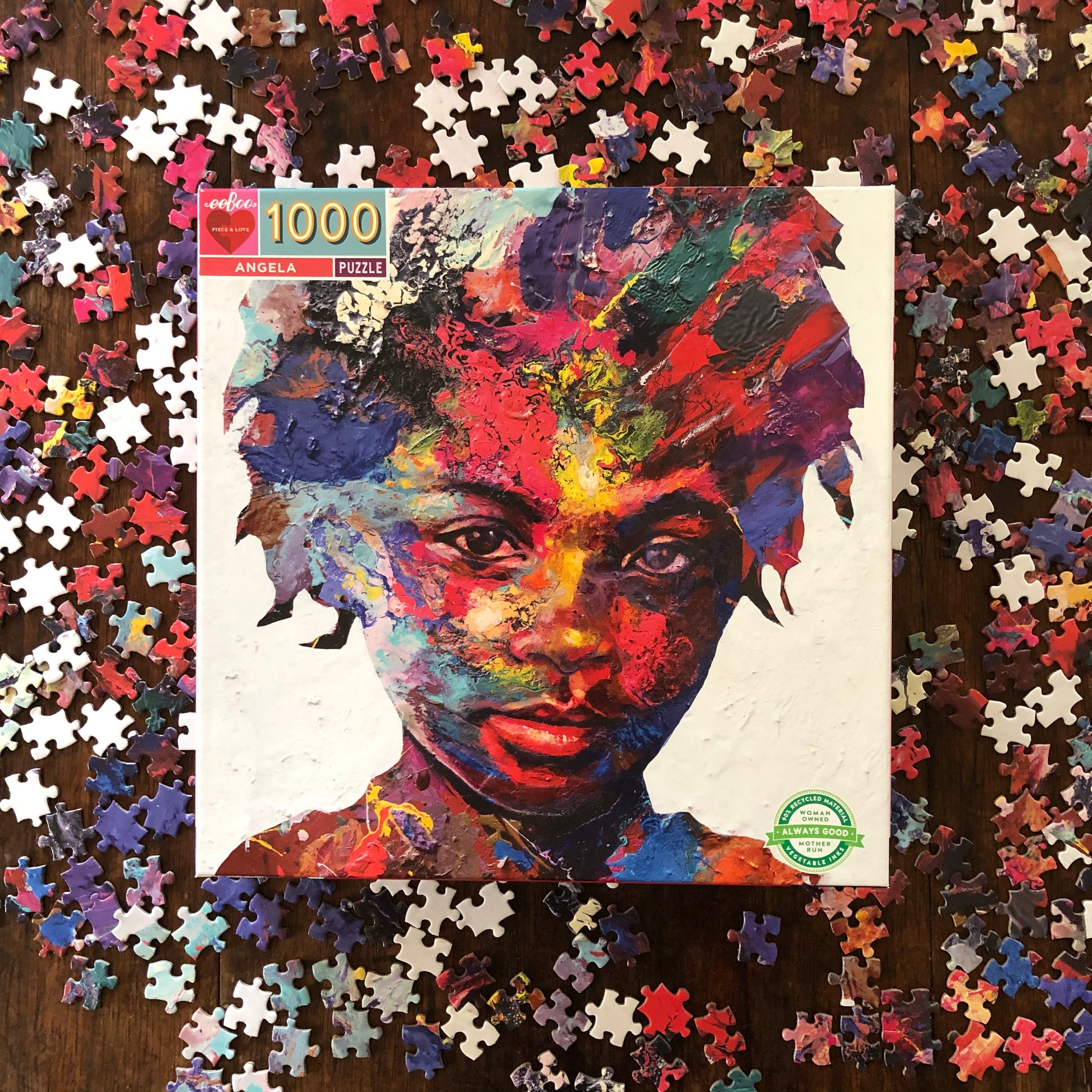Angela Portrait Painting 1000 Piece Jigsaw Puzzle | eeBoo Piece & Love | Great Gifts for Everyone