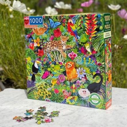 Amazon Animal Rainforest 1000 Piece Jigsaw Puzzle | eeBoo Piece & Love | Great Gift for Animal Lovers