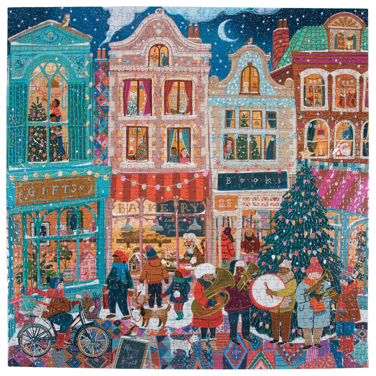 A Happy Holiday 1000 Piece Square  Jigsaw Puzzle by eeBoo | Holiday Gifts for Adults and Women