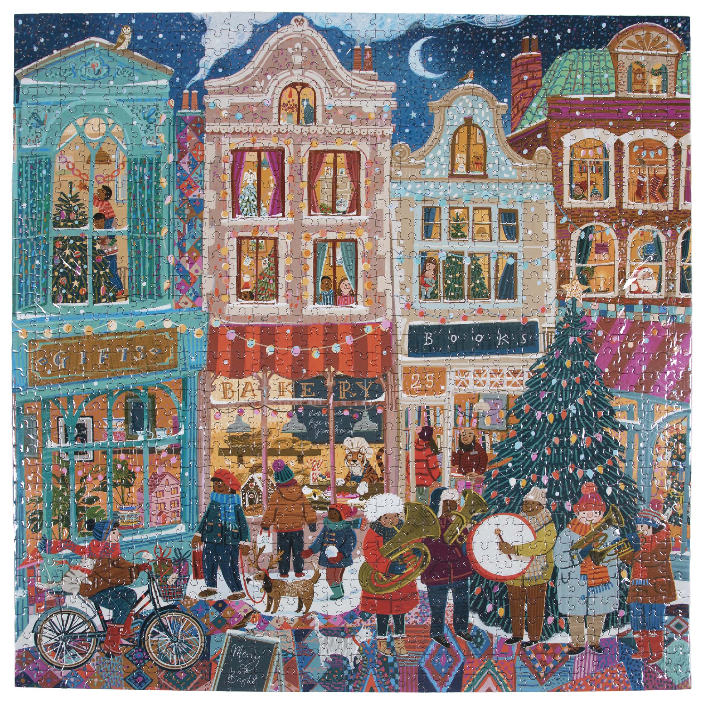 A Happy Holiday 1000 Piece Square  Jigsaw Puzzle by eeBoo | Holiday Gifts for Adults and Women
