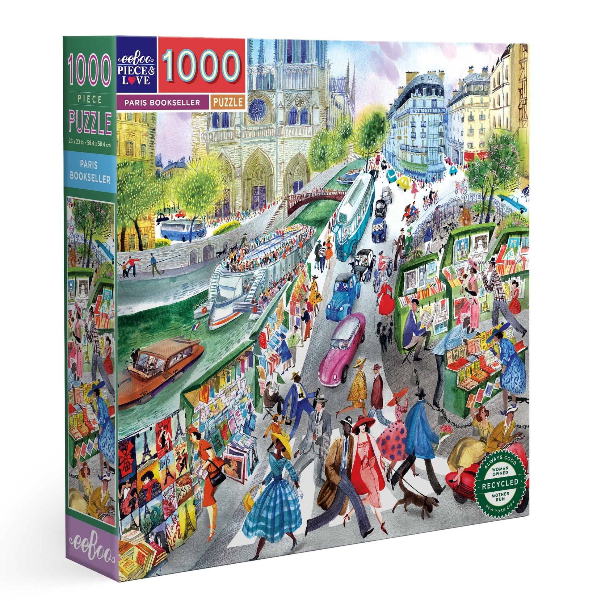 Paris Bookseller 1000 Piece Puzzle by eeBoo | Unique Beautiful Gifts