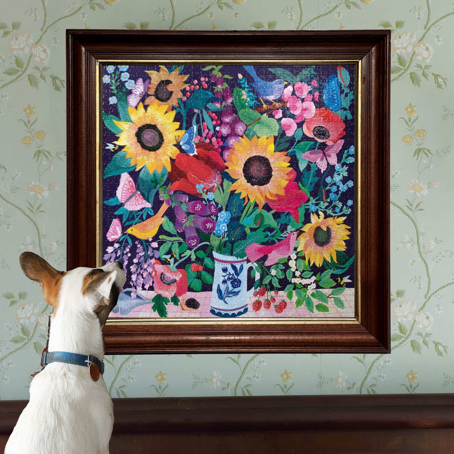 Sunflower and Poppy Summer Bouquet 1000 Piece Jigsaw Puzzle - Makes A Beautiful Gift | eeBoo Piece & Love