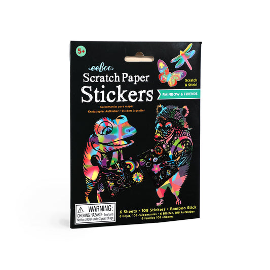 Rainbows and Friends Scratch Paper Stickers