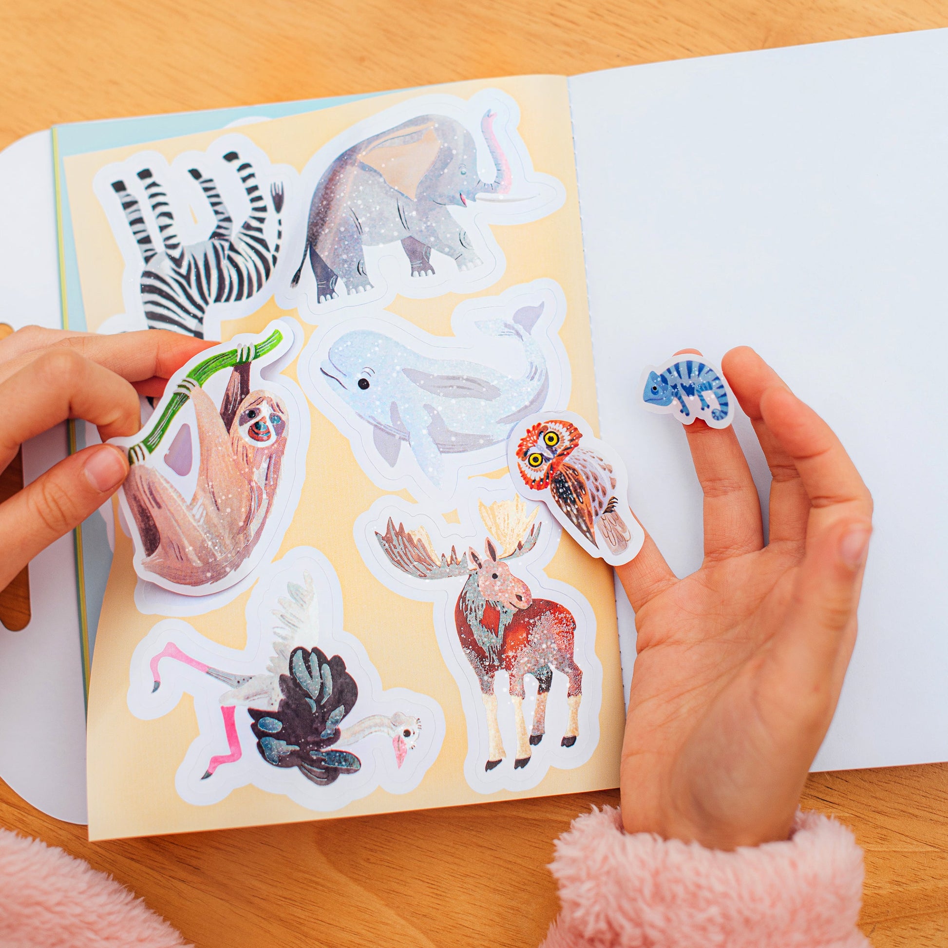 Wonderful Animals Shiny Stickers Book by eeBoo | Unique Fun Gifts