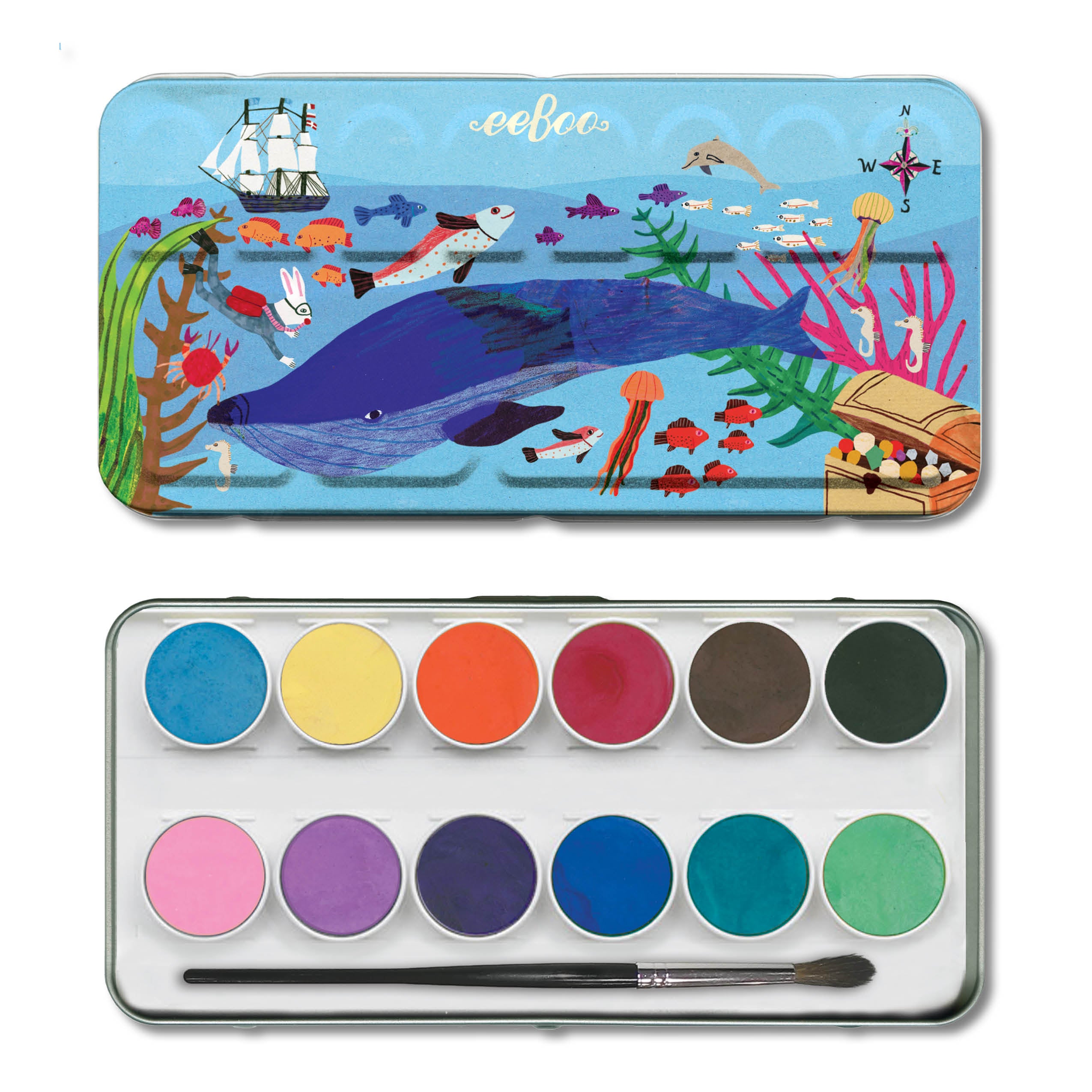 In the Sea Watercolors and Pad Bundle |  Gifts by eeBoo