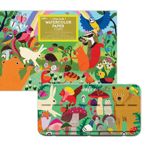 Woodland Watercolors and Pad Bundle |  Gifts by eeBoo